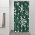 thumbnail image 2 of Green Christmas Snowflake Pattern Shower Curtain 36"x72" ,Bathroom Decorative Shower Curtains Set with 12 Hooks,Modern Waterproof Washable Shower Curtain, 2 of 6