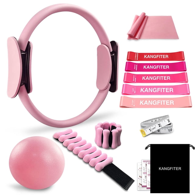 Juego de anillos de pilates KANGFITER 11 unidades con pelota, pesas, bandas y más