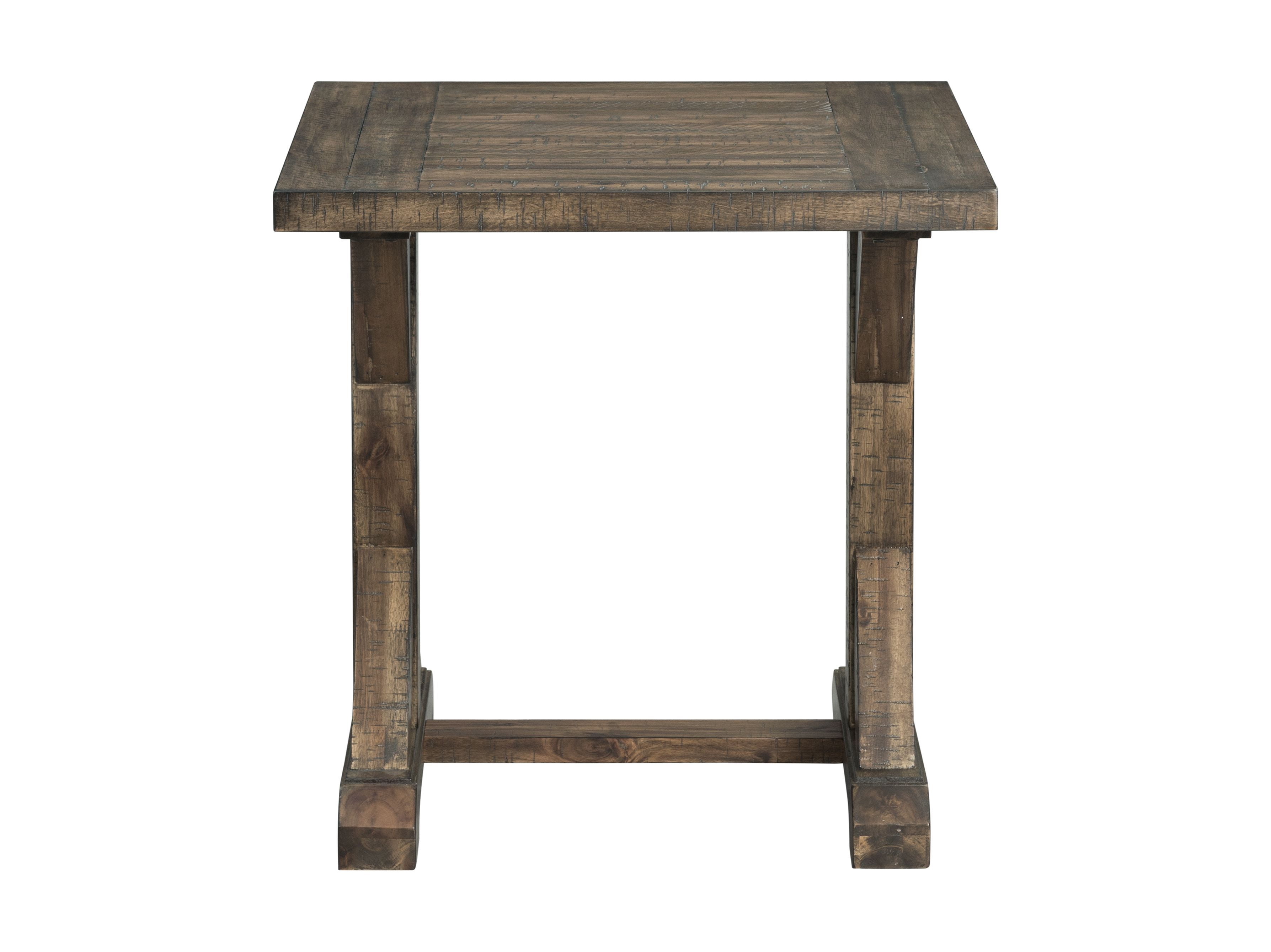 Picket House Furnishings Finn 3-Piece Accent Trestle Table Set in Dark Walnut
