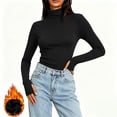 thumbnail image 3 of fatyb Womens Turtleneck Tops Long Sleeve Thermal Base Layer Tee Soft Warm Undershirts with Thumb Holes, 3 of 7