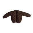 thumbnail image 1 of Ropa para muñecas de escala 1/12, cárdigan de punto, resistente, suéter, ropa de moda, mini Marrón, 1 of 9