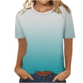 thumbnail image 4 of Taqqpue Womens Summer Tops Solid Color Short Sleeve Round Neck Basic T Shirts Loose Fit Workout Outfit Blouses, 4 of 5