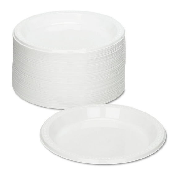 Tablemate 9644WH 9 in. Diameter Plates Plastic Dinnerware - White (500/Carton)