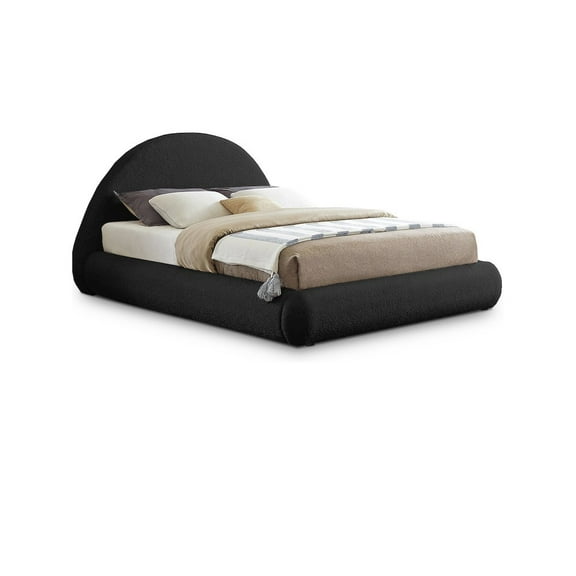 Meridian Furniture Rudy Black Teddy Fabric Queen Bed