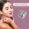 thumbnail image 4 of Anxiety Ring for Women 925 Sterling Silver Spinning Spinner Rings for Men Oxidized Floral Flower Concave Boho Jewelry Band Meditation Stress Relief Women Size 11 Birthday Christmas Gifts, 4 of 9