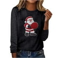 thumbnail image 5 of Uootdi Christmas Long Sleeve Shirts Gift for Women Tunic Blouses Cute Xmas Printed Tops Crew Neck Graphic Tees, 5 of 6
