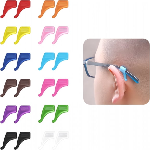 XIRQI 12 Colors Silicone Eyeglass Retainer Strap, Anti Slip Glasses Ear Grip Hook Holder for Kids and Adults, Sport Eyewear Cord for Running Hiking Biking