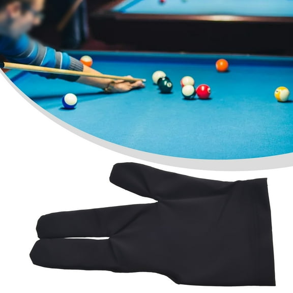1PC Billiard Gloves Three Finger Cue Shooter Pool Gloves Sport Gloves for Women & Men Both (Black)