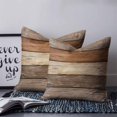 thumbnail image 2 of Pillow Covers 26x26 Set of 2, Farmhouse Beige Brown Throw Pillow Covers Decorative Couch Cushion Cover, Vintage Wooden Striped Microfiber Soft Square Pillowcases for Bedroom Living Room Sofa, 2 of 7