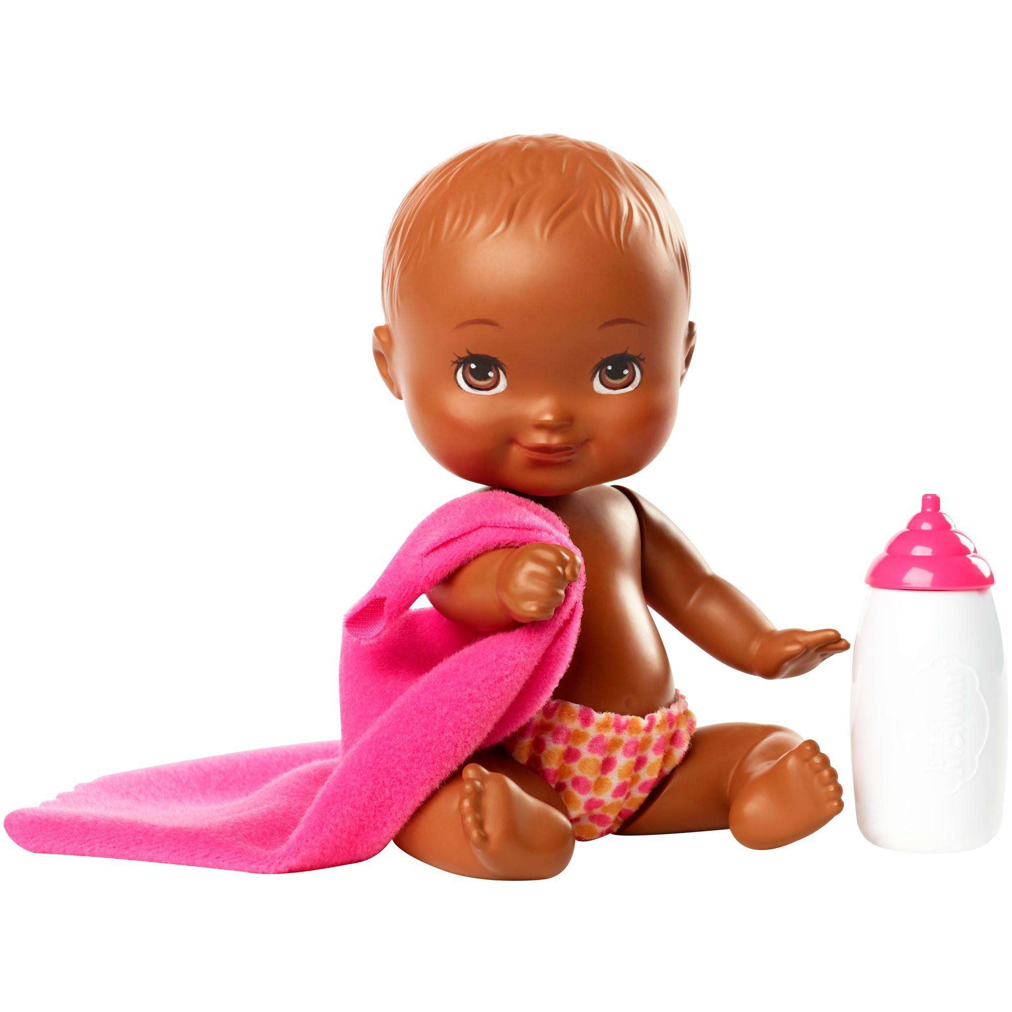 Little Mommy Mini Baby Nurture Doll with Accessories, Brunette