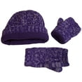 thumbnail image 2 of N'Ice Caps Women's Heather Yarn Knit Hat and Open Finger Wrist Glove Set - Adults Ladies, 2 of 4