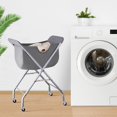 thumbnail image 2 of Laundry Cart with Wheels, 32”H Easy Rolling Laundry Hamper with Removable Liner Bag, Sturdy Metal Frame Clothes Basket with 4 Casters and 2 Brakes, 2 of 15