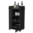 thumbnail image 6 of Black Rolling Bar Cart With Wine Storage, 6 of 6