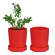 thumbnail image 1 of Uxcell 2 Paquete de Macetas de 4.5 pulgadas Macetas de Plástico con Agujeros de Drenaje para Plantas de Interior Rojas, 1 of 7