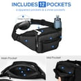 thumbnail image 3 of Scifil Crossbody Fanny Pack for Men Women, Large Waist Bag Hip Pack with Water Bottle Holder for Running Traveling Hiking, Adjustable Belt Strap, Black, 3 of 7