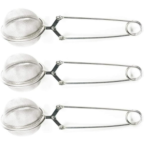 3 Pieces Tea Infuser Loose Leaf Tea Snap Ball Tea Strainer Spoon Stainless Steel Tea Filter Steeper with Handle for Loose Leaf Tea and Mulling Spices