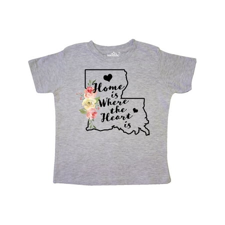 

Inktastic Louisiana Home is Where the Heart is with Watercolor Floral Gift Toddler Boy or Toddler Girl T-Shirt