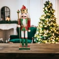 thumbnail image 5 of Christmas Nutcracker Ornament 12inch Sculpture for Shelves Tabletop Festival Red Green, 5 of 7