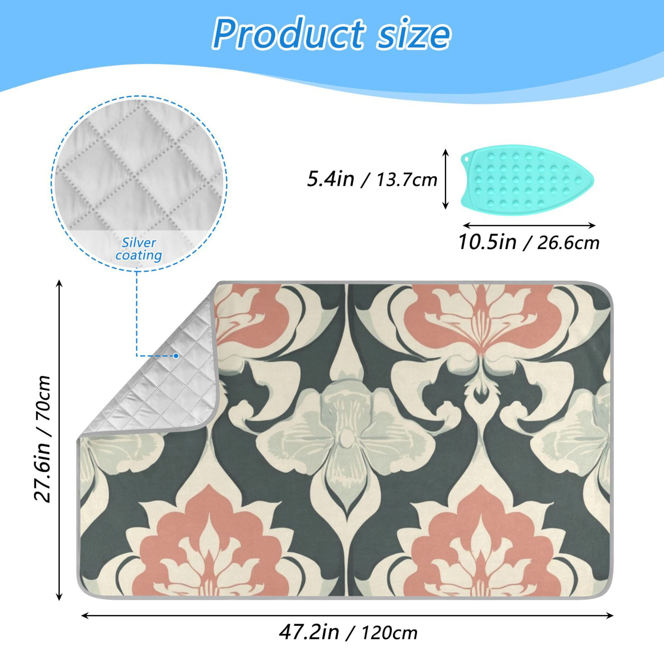 Danish Design Ironing Mat Blanket for Table Top Travel Portable Ironing Board Pad 47.2x27.6 Inch