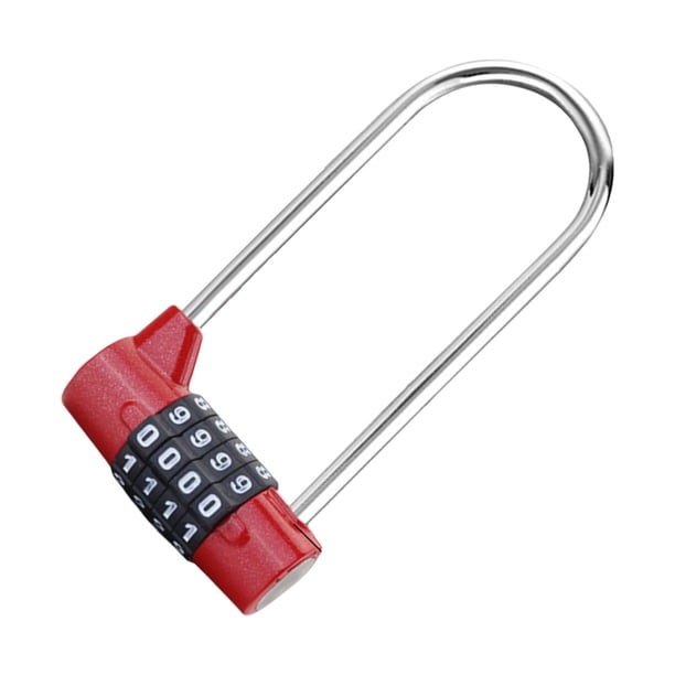 de Combinación de 4 Dígitos, de Seguridad para Exteriores, Reiniciable, de Grillete Argado para Herramientas , Rojo Soledad Candados de combinación