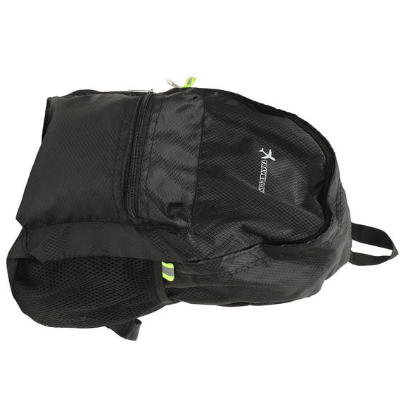 CRAFTHROU Backpack Foldable Black Expendable Side Mesh Pockets for Traveling and School Bag 1Pcs