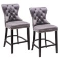 thumbnail image 3 of Heavenly Collection Grey Tufted Counter Stool, 3 of 4