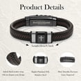 thumbnail image 3 of VEEDOFA Men's Triple Braided Leather Bracelet, Engraved "Be STRONG and COURAGEOUS" Stainless Steel Clasp, Romantic Gift for Him, 3 of 6