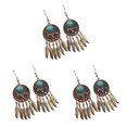 thumbnail image 2 of Sonducket 1 par de pendientes de atrapasueños, estilo bohemio Retro, colgante de oreja, joyería turquesa hueca, accesorio de moda, pendiente Type1 NO1, 2 of 6