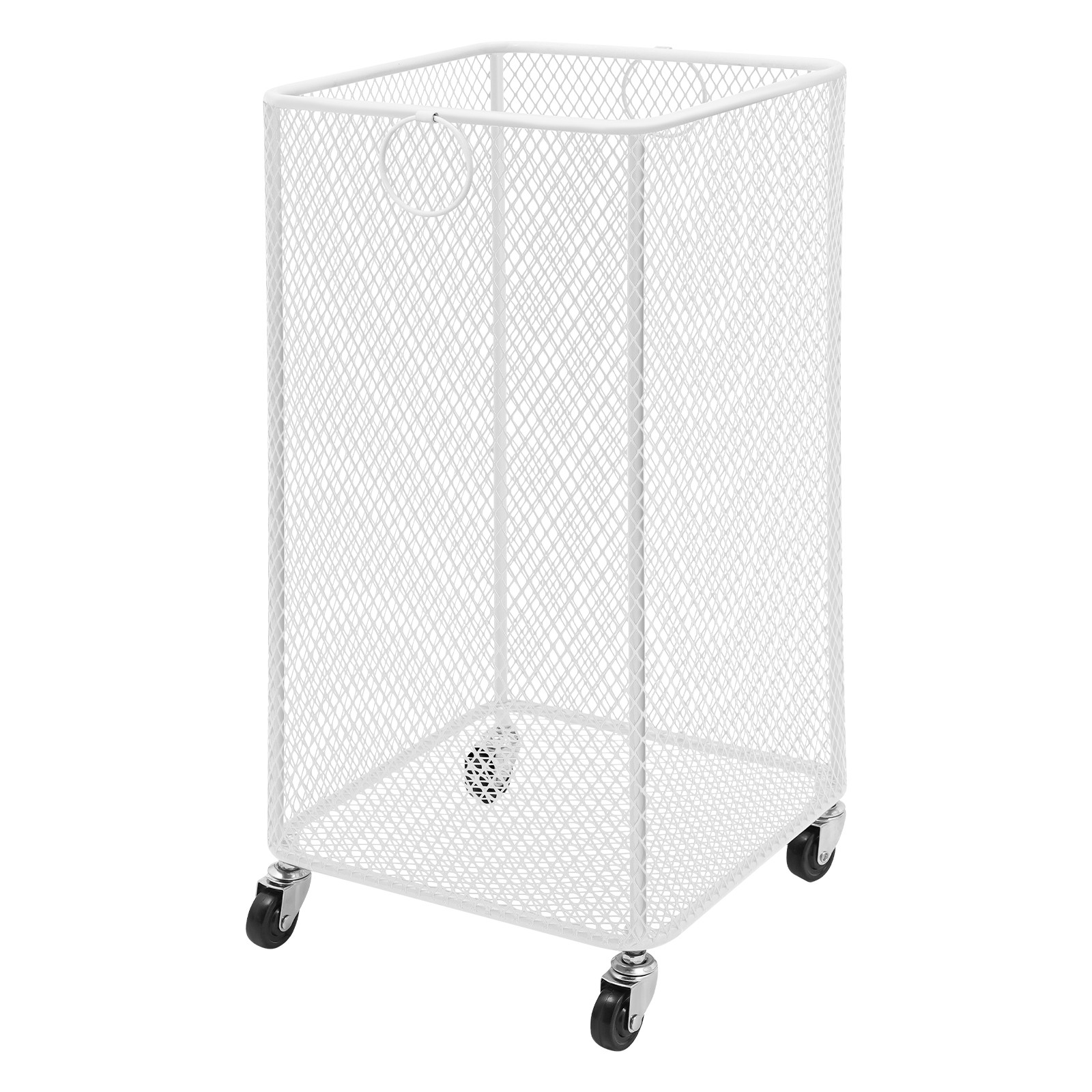 30*30*55cm Modern Laundry Basket with Wheel Rolling Laundry Basket Laundry Basket Cart Iron White