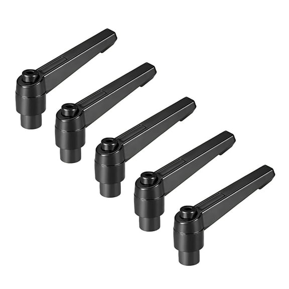Uxcell M8 Metric Female Thread Adjustable Clamping Lever Handle Black 5 Pack
