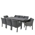 thumbnail image 3 of Noble House Alameda 9 Piece Wicker Patio Dining Set in Gray and Silver, 3 of 10