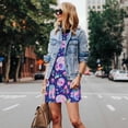thumbnail image 4 of Fotbe colorful Skull mushroom rainbow Vestido de Verano sin Mangas para Mujer – Vestido Midi Línea A, Estilo Camiseta Floral, Vestido Playero Casual y Fluido, 4 of 7