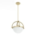 thumbnail image 3 of Hunter Hanging Globe Pendant Light - Modern Lighting Fixture for Kitchen Island, Bedroom, or Living Room, Customizable Hanging Options for Ceiling, Cased White Glass - Wedgefield 19234, Alturas Gold, 3 of 8