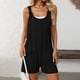 thumbnail image 2 of Camisetas Cortas para las Mujeres sin Mangas Cuello Redondo Sólido con Bolsillos, Casual una Pieza Romper Poliéster, 2 of 9