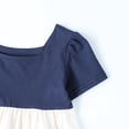 thumbnail image 6 of HILEELANG Toddler Girls 2-8T 100% Cotton Tiered Dress Navy Colorblock Short Sleeve Casual Dress Size 4T, 6 of 7