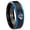 Black And Blue Step Edge, variant on Wolf Head Concave Black Tungsten Men Ring 10MM