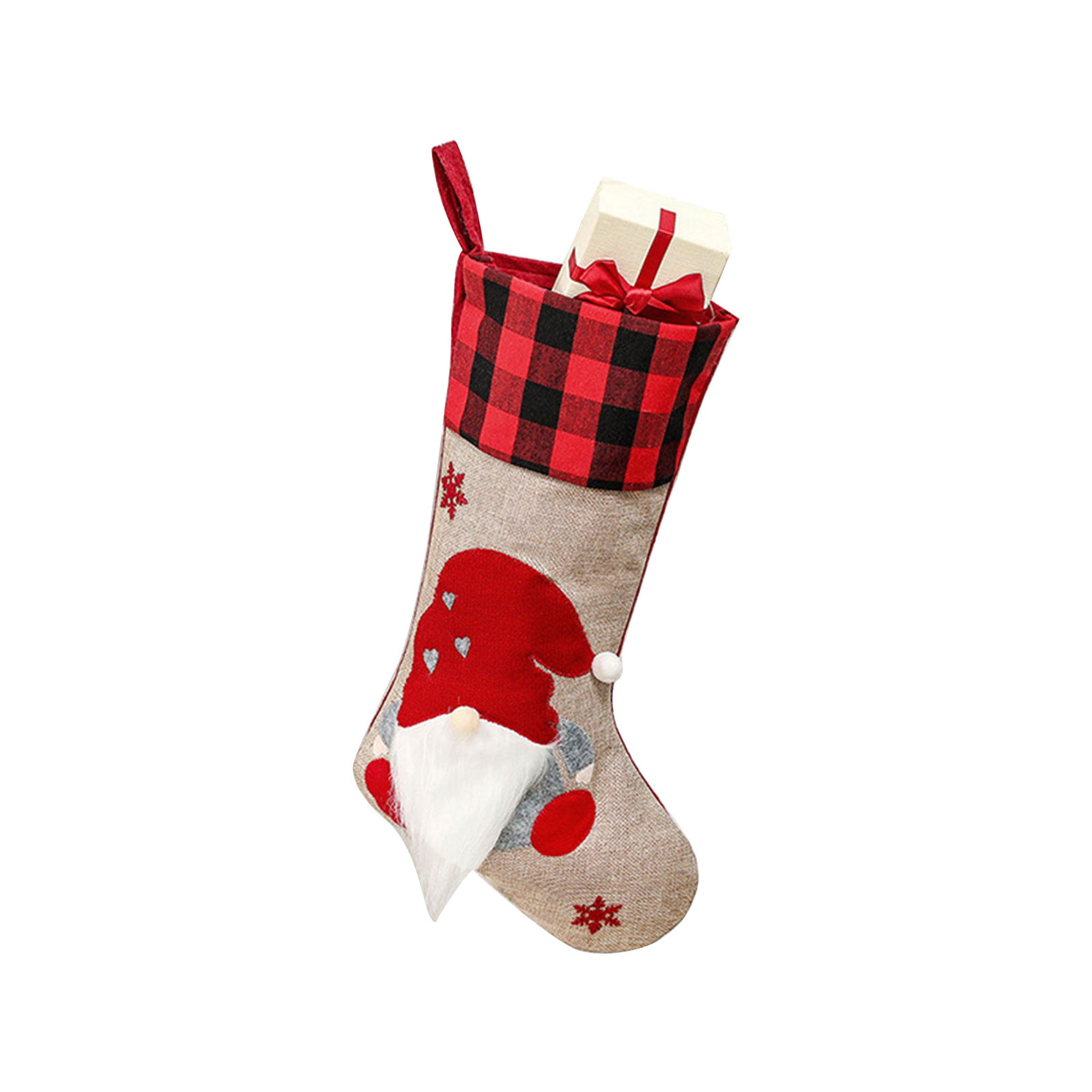 small Rubber easy to be hurt COUTEXYI Christmas Stocking Shaped Gift Bag, Forest Old Man Print Pouch -  Walmart.com