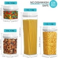 thumbnail image 2 of Airtight Food Storage Containers, 7-Piece BPA-Free Plastic Cereal Storage Jars with Easy-Lock Lids for Kitchen Pantry Organization, 24 Labels, White, 2 of 7