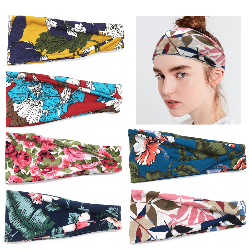 Coofit 6PCS Women Headband Assorted Printed Knot Stripe Turban Headband Boho Headband Walmart