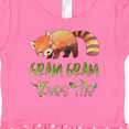 thumbnail image 3 of Inktastic Gram Gram Loves Me Cute Red Panda Gift Baby Girl Dress, 3 of 4