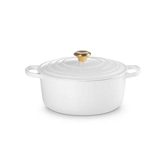 Le Creuset - Horno francés redondo de hierro fundido esmaltado, Blanco, 7.25 quart, 1