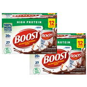 (2 pack) (2 pack) (2 Pack) Boost High Protein, Rich Chocolate, 8 Fl oz Bottles, 12 Ct (2 pack)