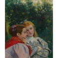 thumbnail image 2 of Federico Zandomeneghi 15x17 Black Ornate Wood Framed Double Matted Museum Art Print Titled - The Two Sisters (1895), 2 of 5