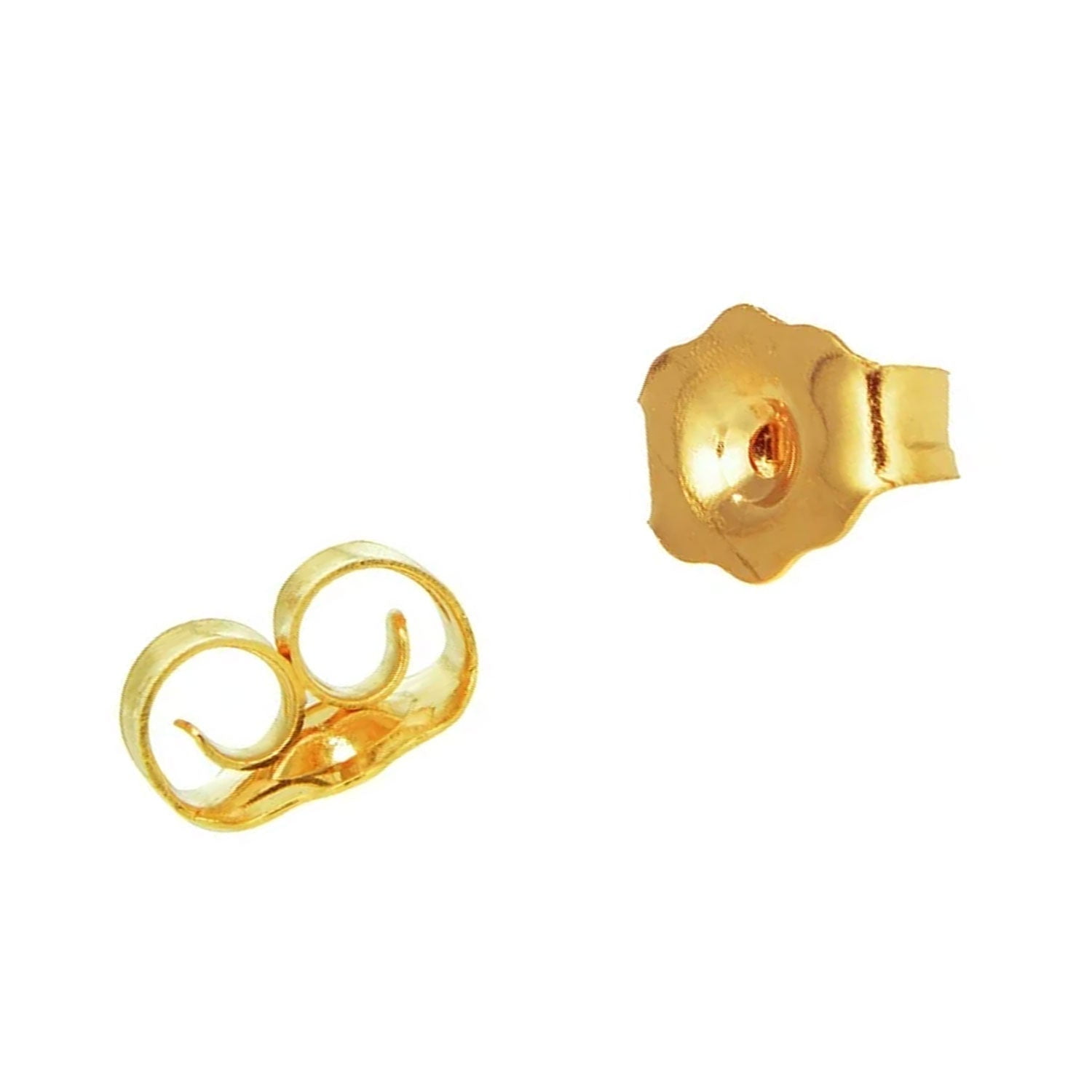 Jewelstop 14K Real Yellow Gold Post Nut Earrings Back