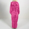 Coral Fleece Pajamas for Women Winter Warm Onesie Hooded Romper