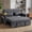 Dark Gray, variant on Xiweot 54" Convertible Sleeper Sofa Bed, Full Size Pull Out Couch with Adjustable Backrest, USB Ports & Cup Holder, Chenille Loveseat Sleeper for Apartment Living Room, Black