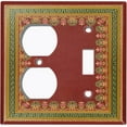 thumbnail image 4 of Metal Light Switch Plate Cover Elegant Victorian Burgundy Green Frame FRA057, 4 of 13