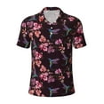 thumbnail image 2 of Daiia Humming Bird And Tropical Pattern Men’s Polo Shirts,Solid Deck Shirt,Classic Fit, Breathable Cotton Polo for Casual and Sport Wear-3X-Large, 2 of 7