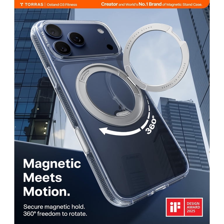 TORRAS O3 Fitness for iPhone 17 Pro Case, Fit for MagSafe with 360