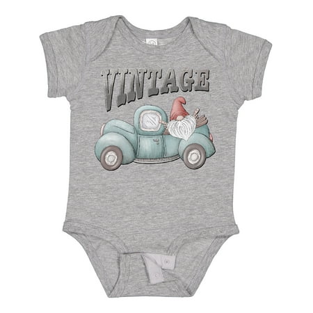 

Inktastic Vintage Pickup Truck with Gnome Gift Baby Boy or Baby Girl Bodysuit